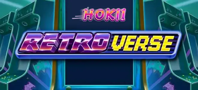 Tampilan visual retro arcade dari slot RetroVerse yang penuh warna